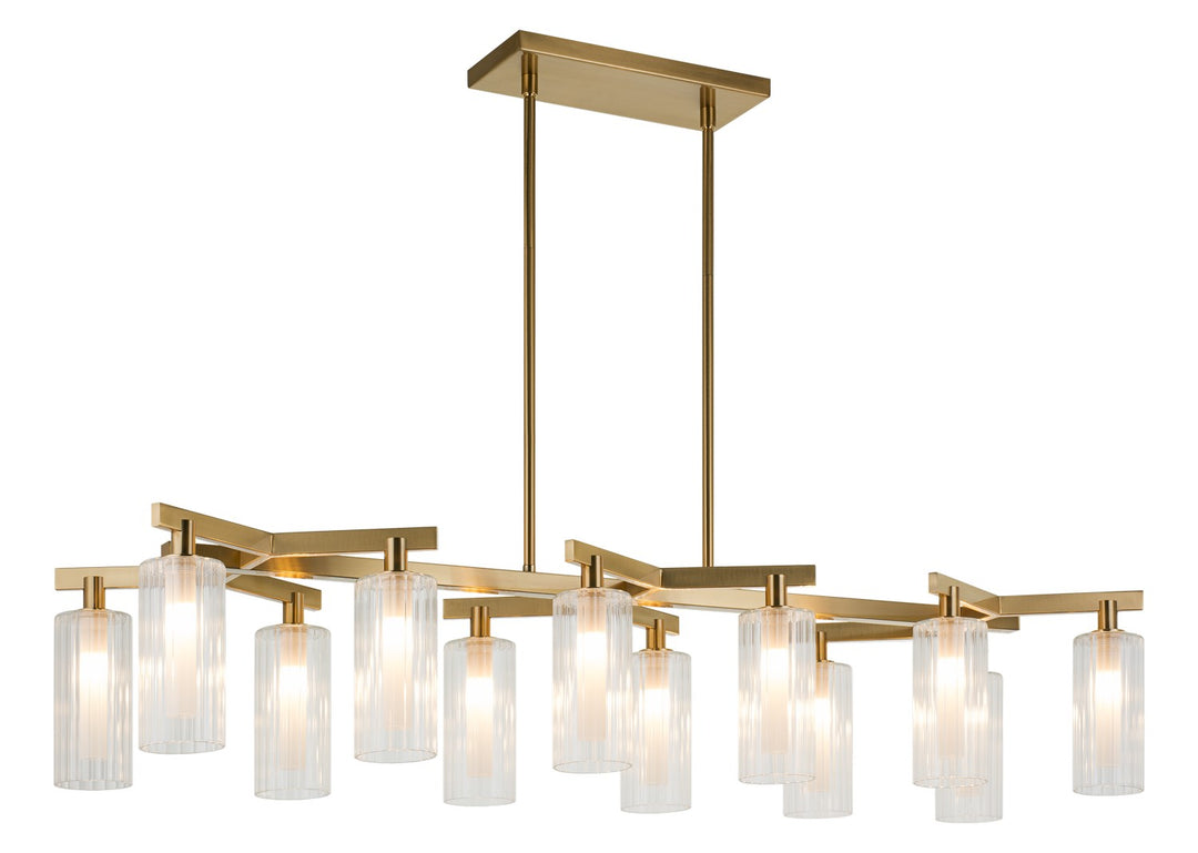 Kristof 12 Light Chandelier in Aged Gold Brass - available from The Lighting Shoppe, trusted by Canadian homeowners