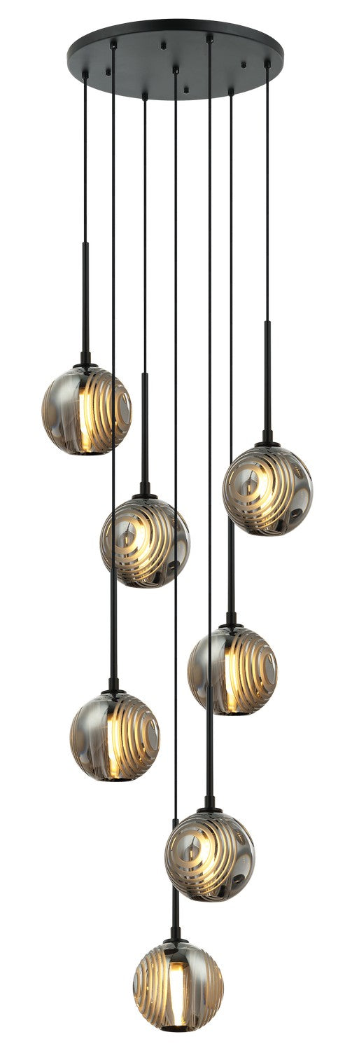 Jemyca Seven Light Pendant in Matte Black - available from The Lighting Shoppe, trusted by Canadian homeowners