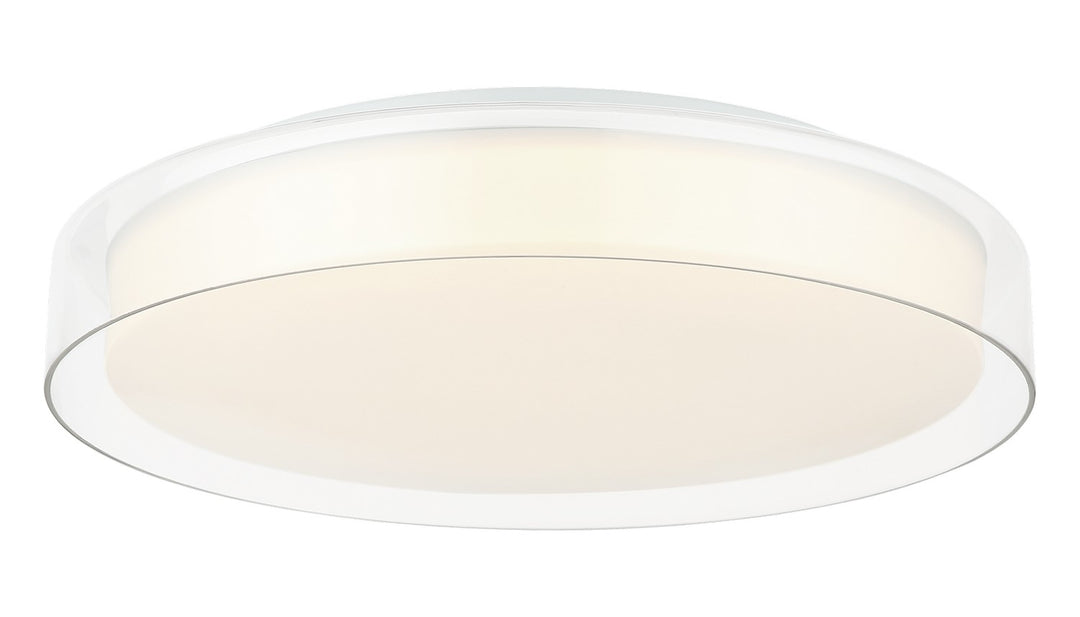 Callum LED Flush Mount in White + Clear - available from The Lighting Shoppe, trusted by Canadian homeowners