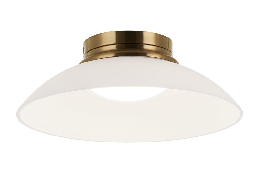 Luna LED Flush Mount in Aged Gold Brass - available from The Lighting Shoppe, trusted by Canadian homeowners