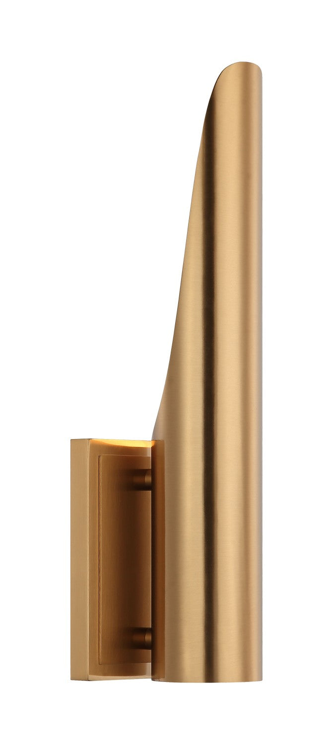 Stylus One Light Wall Sconce in Aged Gold Brass - available from The Lighting Shoppe, trusted by Canadian homeowners