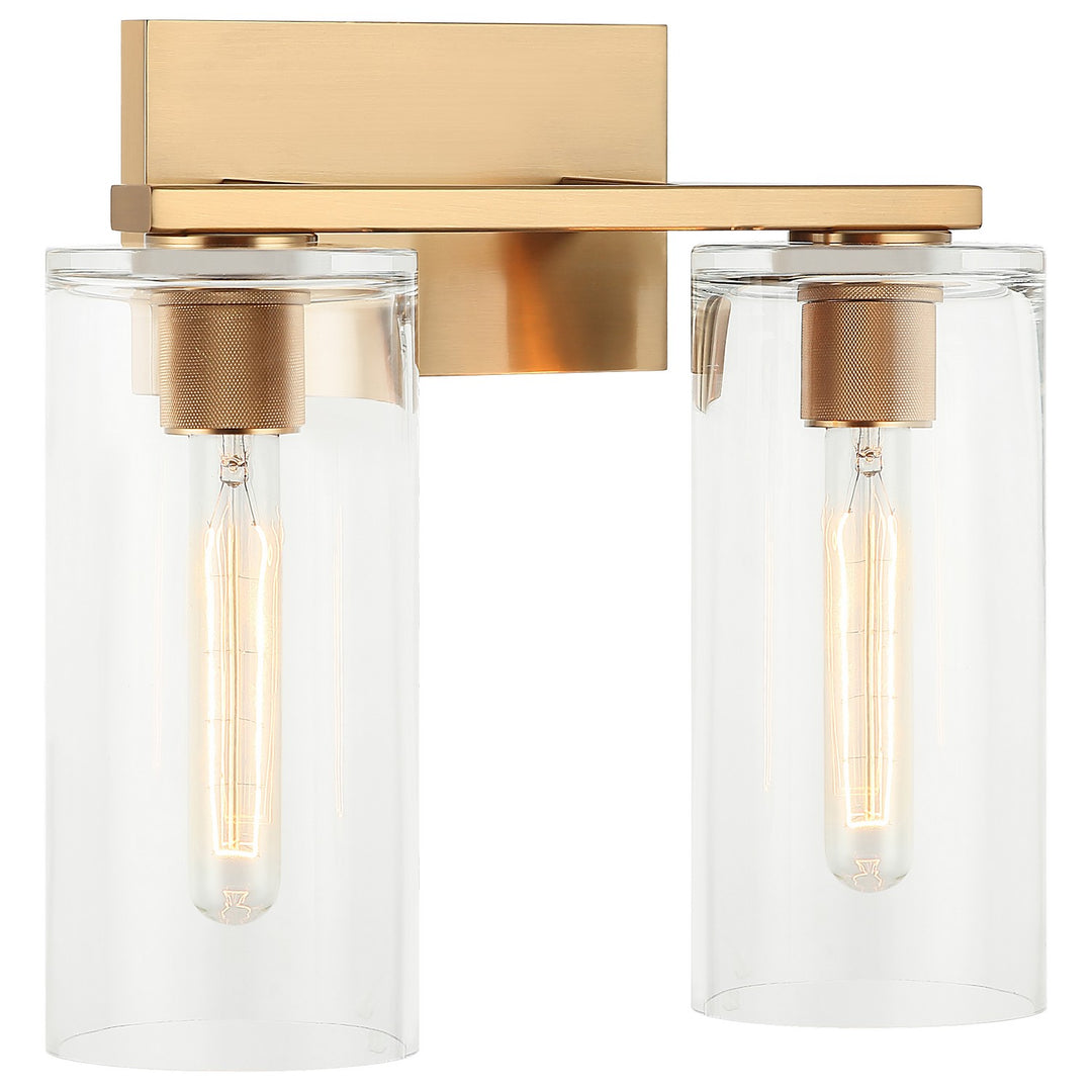 Lincoln Two Light Wall Sconce in Aged Gold Brass - available from The Lighting Shoppe, trusted by Canadian homeowners