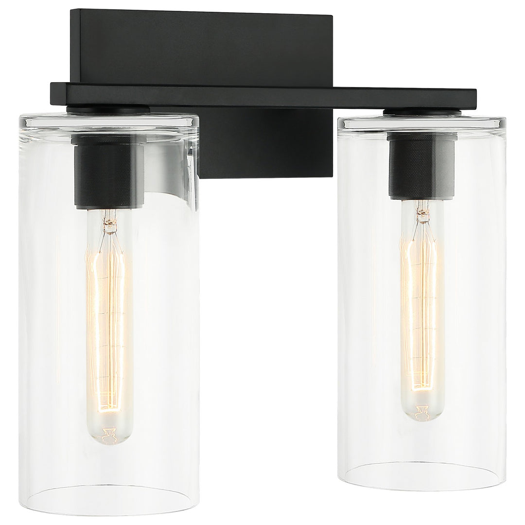 Lincoln Two Light Wall Sconce in Matte Black - available from The Lighting Shoppe, trusted by Canadian homeowners