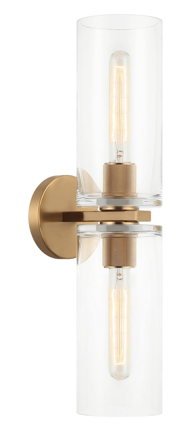 Lincoln Two Light Wall Sconce in Aged Gold Brass - available from The Lighting Shoppe, trusted by Canadian homeowners
