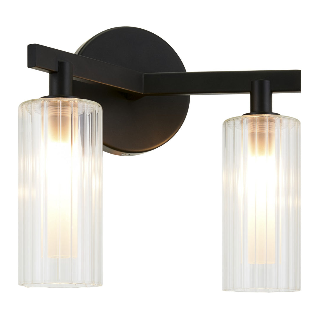 Kristof Two Light Wall Sconce in Black - available from The Lighting Shoppe, trusted by Canadian homeowners