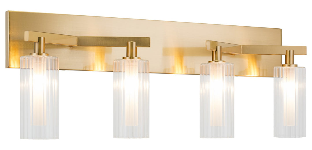 Kristof Four Light Wall Sconce in Aged Gold Brass - available from The Lighting Shoppe, trusted by Canadian homeowners