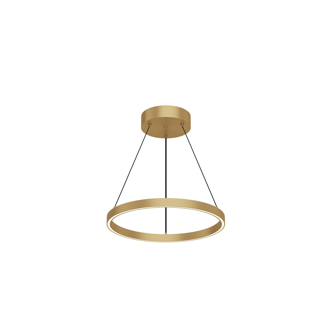 Cerchio LED Pendant in Brushed Gold - available from The Lighting Shoppe, trusted by Canadian homeowners