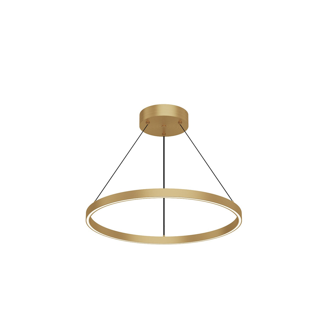 Cerchio LED Pendant in Brushed Gold - available from The Lighting Shoppe, trusted by Canadian homeowners