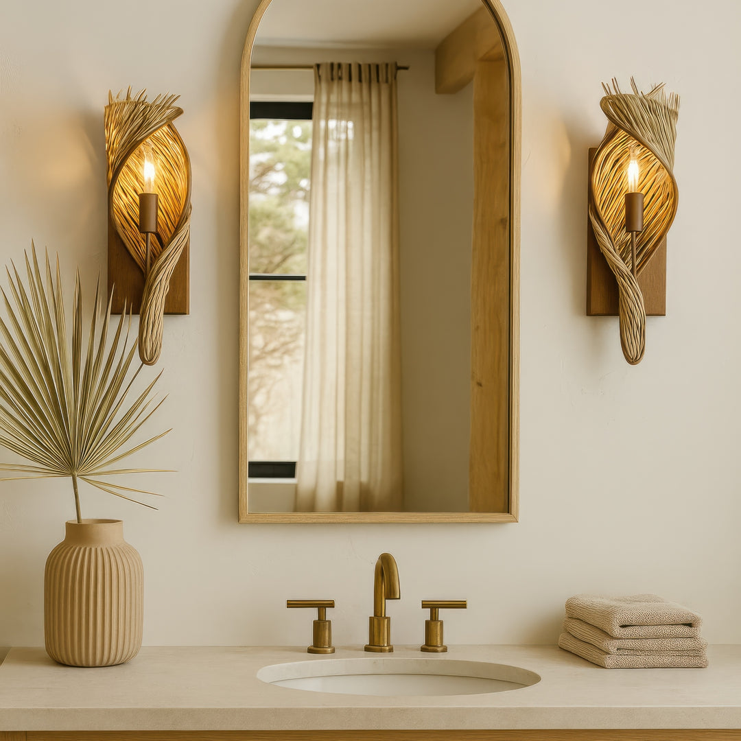 Varaluz - 240K01BTR - One Light Wall Sconce - Flow - Baguette/Natural Rattan