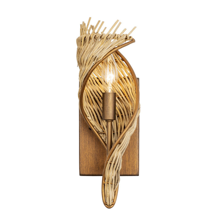Flow One Light Wall Sconce in Baguette/Natural Rattan - available from The Lighting Shoppe, trusted by Canadian homeowners