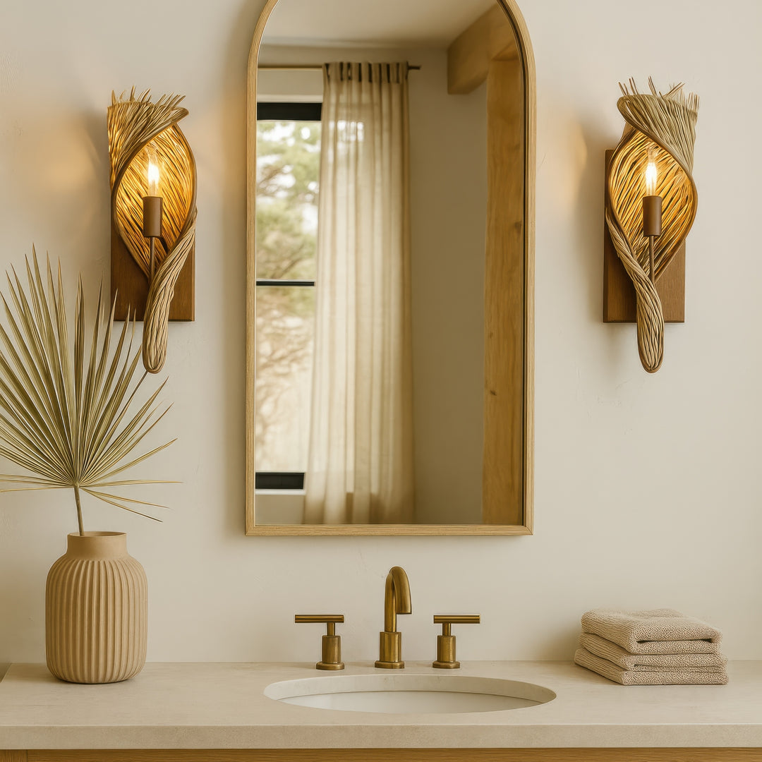 Varaluz - 240K01RBTR - One Light Wall Sconce - Flow - Baguette/Natural Rattan