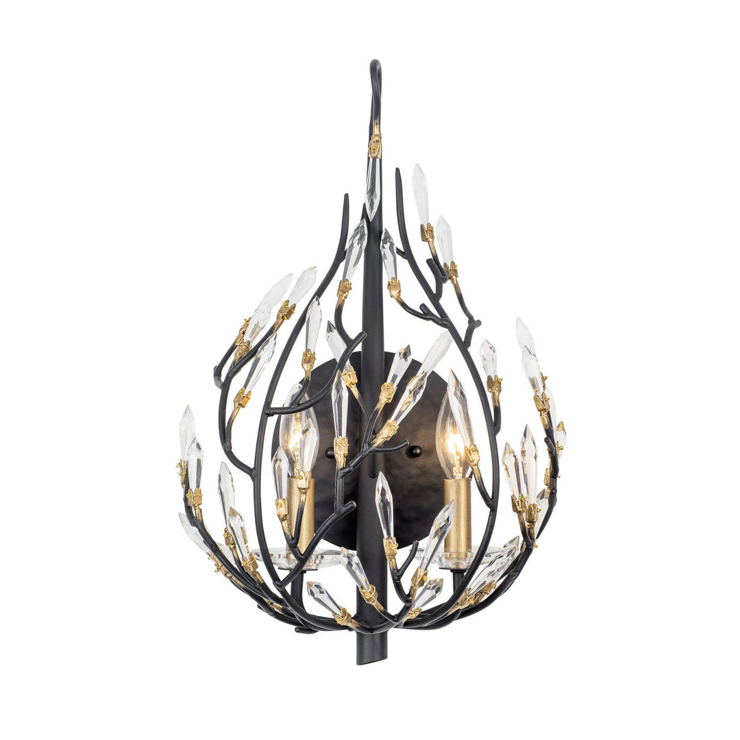 Bask Two Light Wall Sconce in Matte Black/French Gold - available from The Lighting Shoppe, trusted by Canadian homeowners