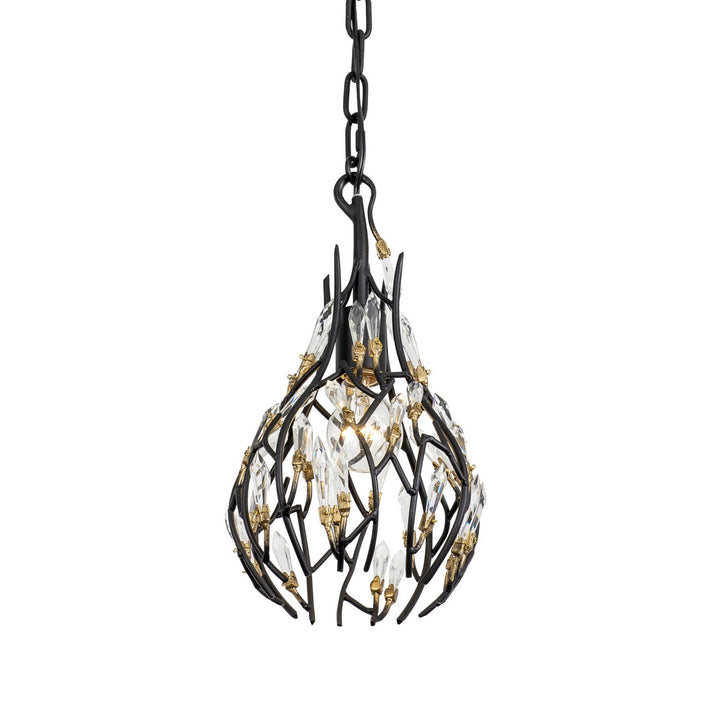 Bask One Light Mini Pendant in Matte Black/French Gold - available from The Lighting Shoppe, trusted by Canadian homeowners