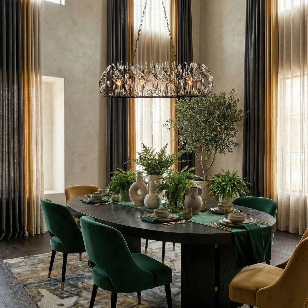 Varaluz - 271N06MBFG - Six Light Linear Pendant - Bask - Matte Black/French Gold