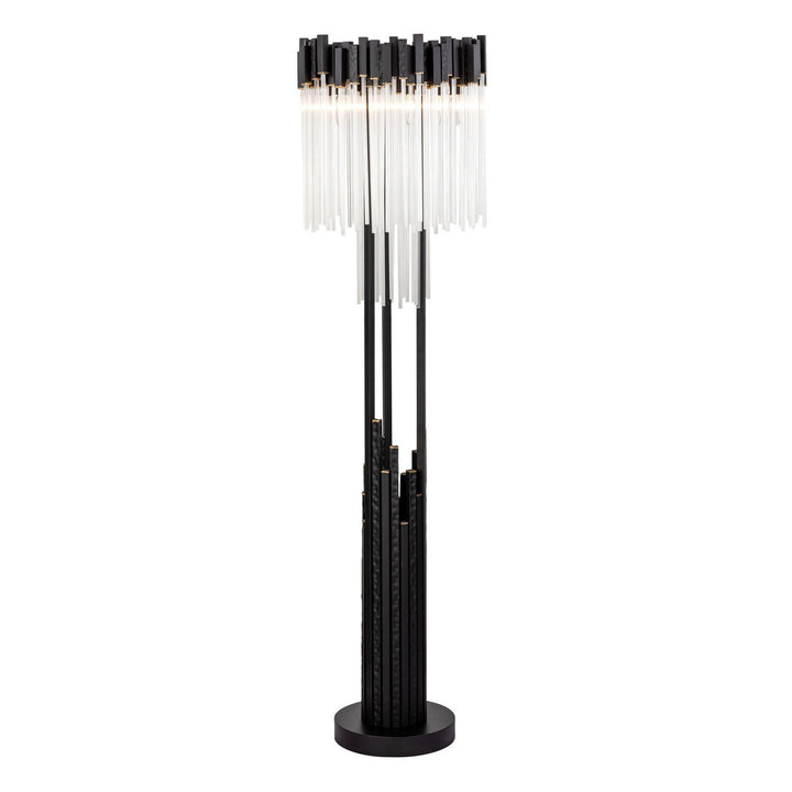 Matrix Six Light Floor Lamp in Matte Black/French Gold - available from The Lighting Shoppe, trusted by Canadian homeowners