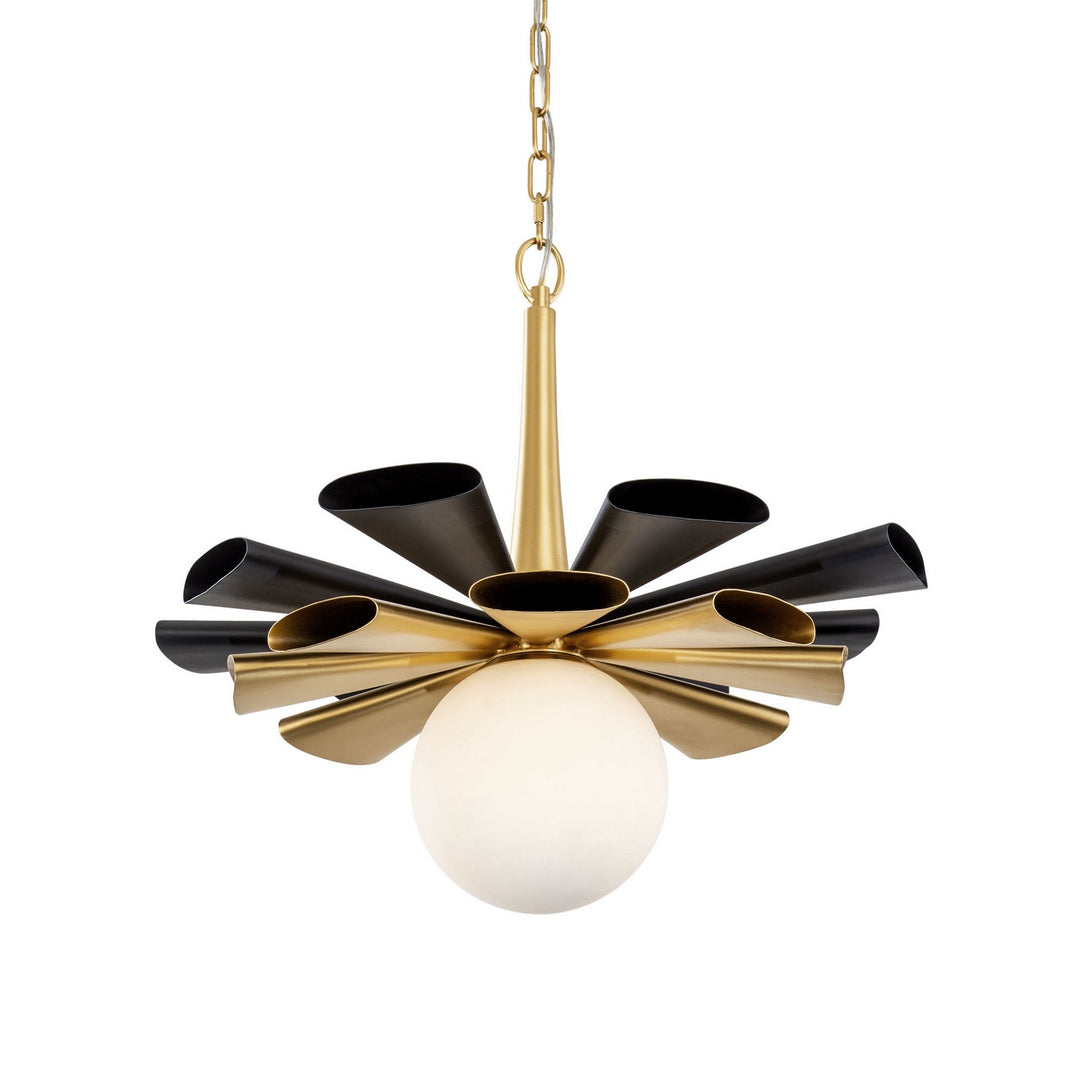 Daphne One Light Pendant in Matte Black/French Gold - available from The Lighting Shoppe, trusted by Canadian homeowners