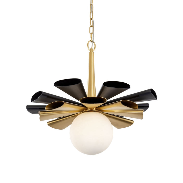 Daphne One Light Pendant in Matte Black/French Gold - available from The Lighting Shoppe, trusted by Canadian homeowners