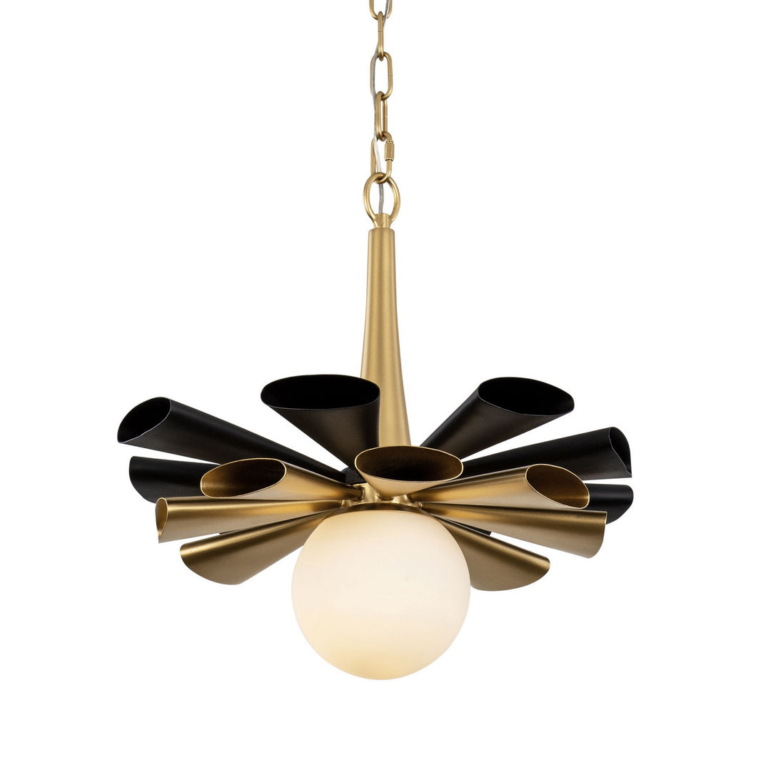 Daphne One Light Pendant in Matte Black/French Gold - available from The Lighting Shoppe, trusted by Canadian homeowners