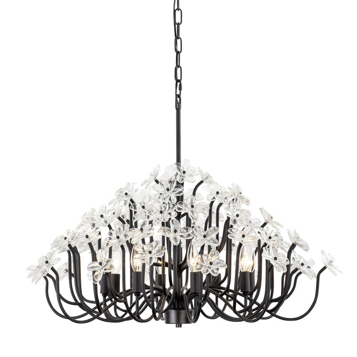 Wildflower Eight Light Chandelier in Matte Black - available from The Lighting Shoppe, trusted by Canadian homeowners