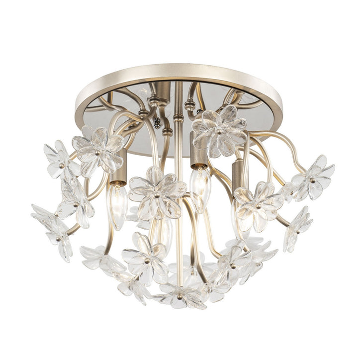 Wildflower Four Light Semi-Flush Mount in Gold Dust/Artifact - available from The Lighting Shoppe, trusted by Canadian homeowners