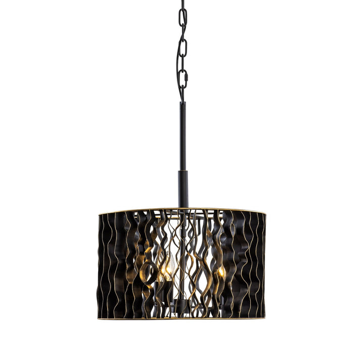Estela Three Light Pendant in Matte Black/French Gold - available from The Lighting Shoppe, trusted by Canadian homeowners