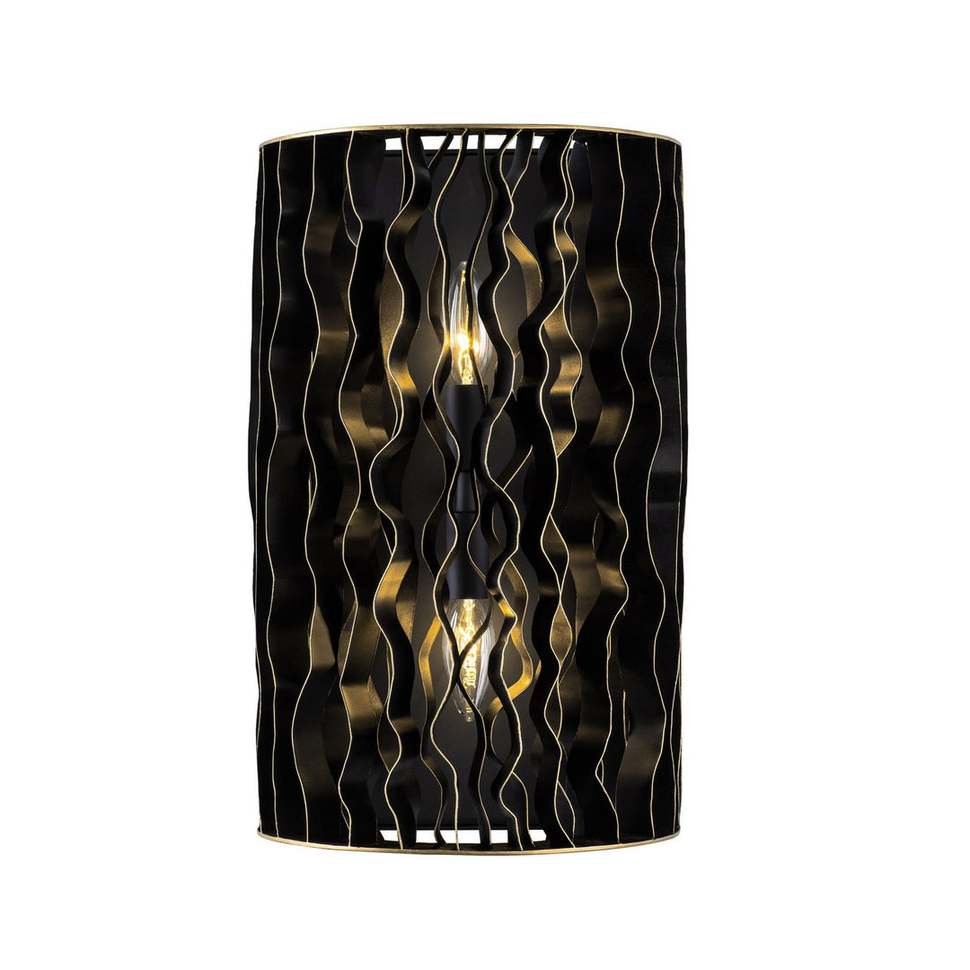 Estela Two Light Wall Sconce in Matte Black/French Gold - available from The Lighting Shoppe, trusted by Canadian homeowners