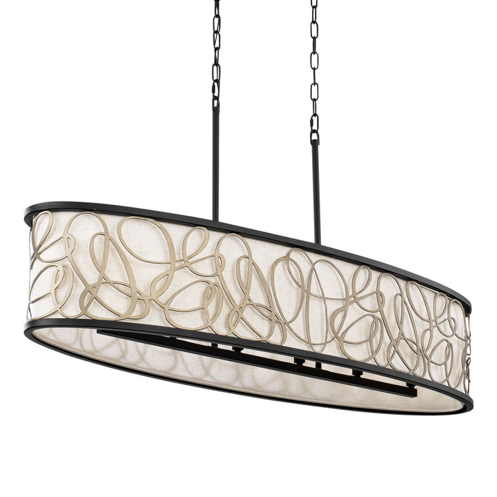 Scribble Six Light Linear Pendant in Matte Black/Artifact - available from The Lighting Shoppe, trusted by Canadian homeowners