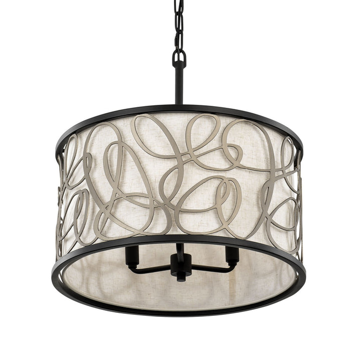 Scribble Three Light Pendant in Matte Black/Artifact - available from The Lighting Shoppe, trusted by Canadian homeowners