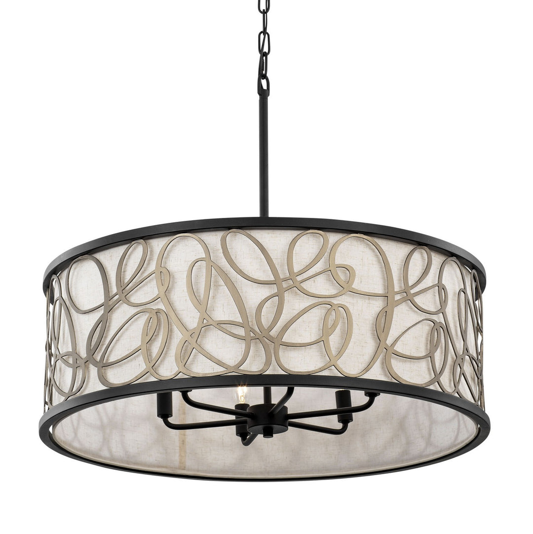 Scribble Six Light Pendant in Matte Black/Artifact - available from The Lighting Shoppe, trusted by Canadian homeowners