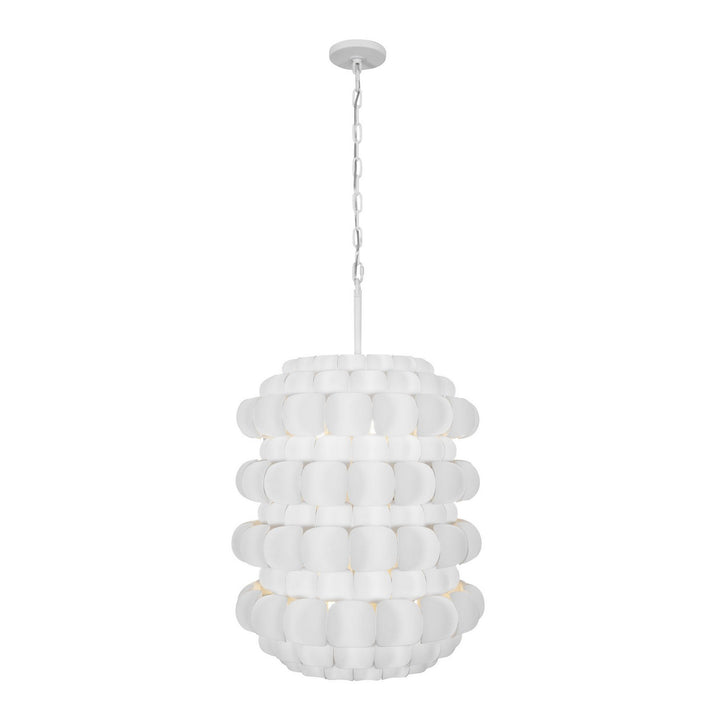 Varaluz - 382F06MW - Six Light Foyer Pendant - Swoon - Matte White