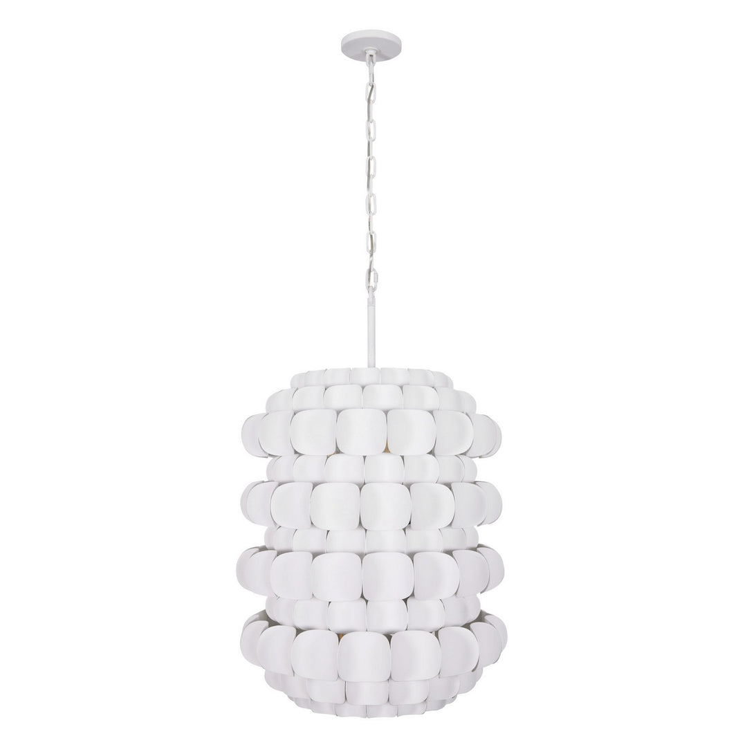 Varaluz - 382F06MW - Six Light Foyer Pendant - Swoon - Matte White