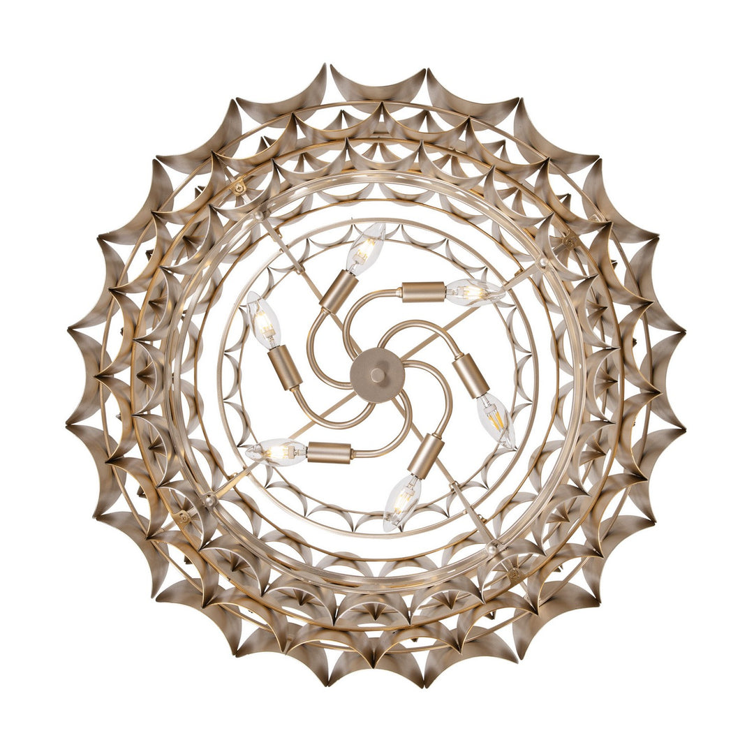 Varaluz - 382P06AGGD - Six Light Pendant - Swoon - Antique Gold/Gold Dust