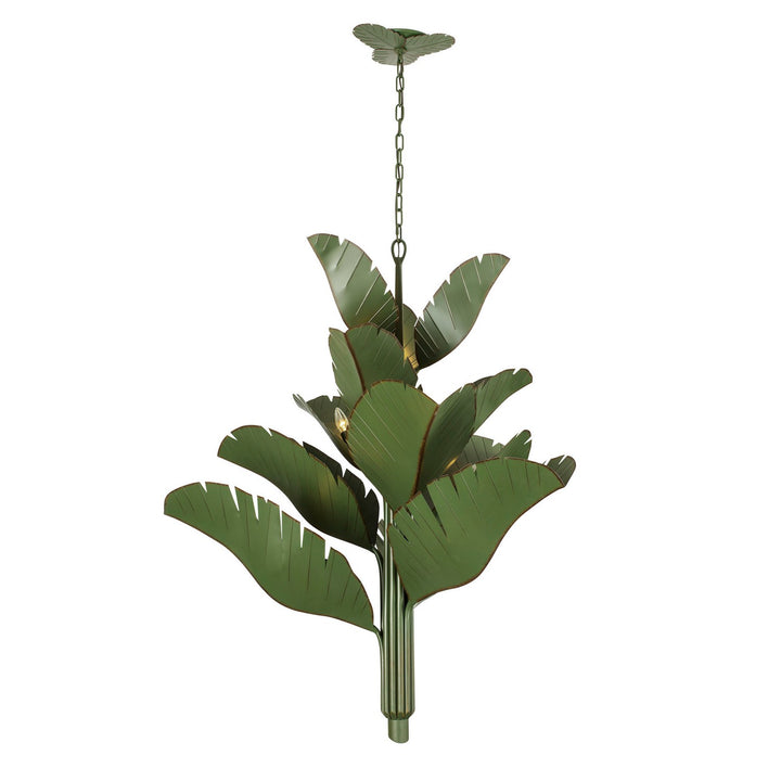 Banana Leaf 12 Light Chandelier in Banana Leaf - available from The Lighting Shoppe, trusted by Canadian homeowners