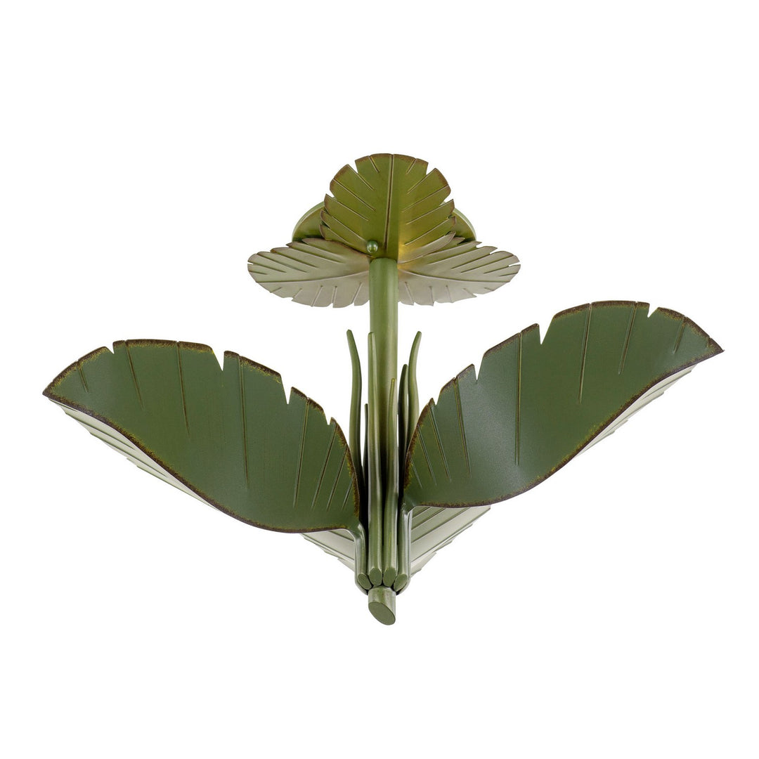 Banana Leaf Three Light Semi-Flush Mount in Banana Leaf - available from The Lighting Shoppe, trusted by Canadian homeowners