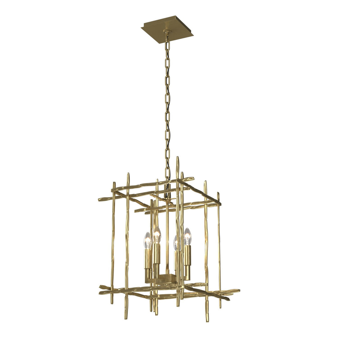 Hubbardton Forge Canada - 101315-SKT-86 - Four Light Chandelier - Tura - Modern Brass