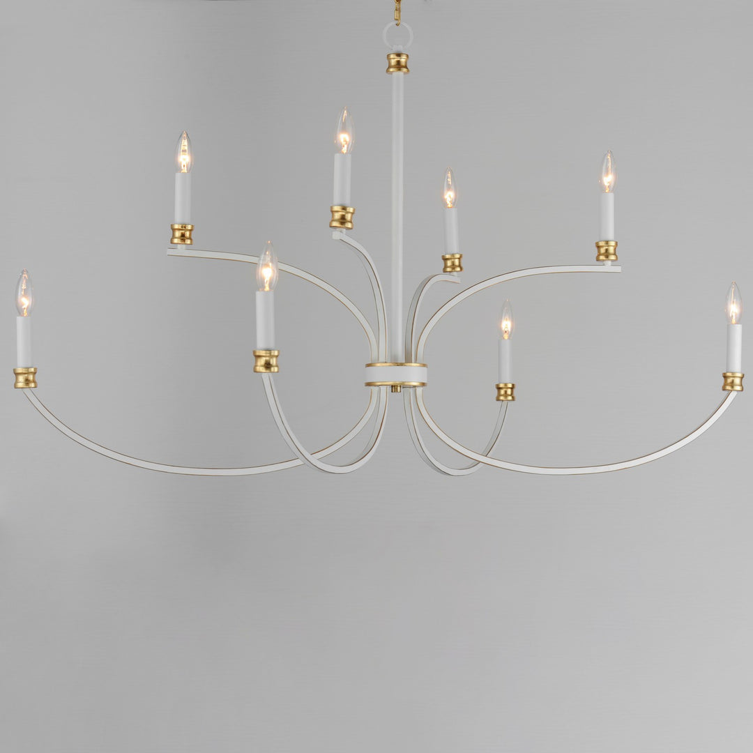 Maxim - 11378WWTGL - Eight Light Chandelier - Charlton - Weathered White/Gold Leaf