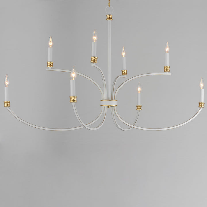 Maxim - 11378WWTGL - Eight Light Chandelier - Charlton - Weathered White/Gold Leaf