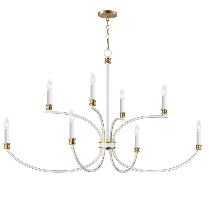 Charlton Eight Light Chandelier in Weathered White/Gold Leaf - available from The Lighting Shoppe, trusted by Canadian homeowners