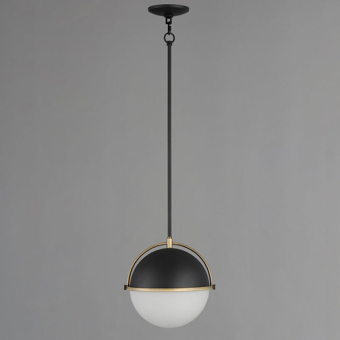 Maxim - 12412SWBKWBR - One Light Pendant - Duke - Black/Weathered Brass
