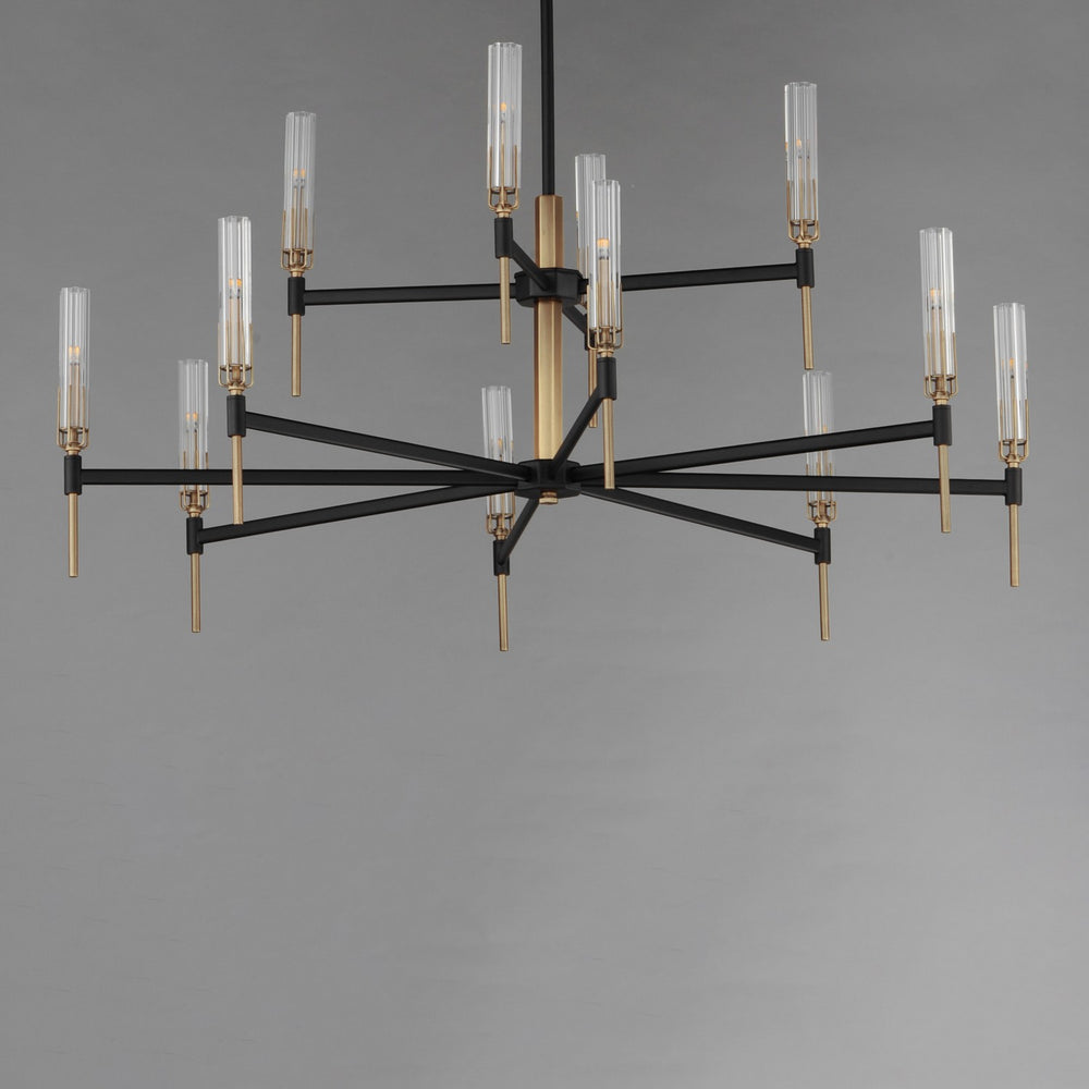 Maxim - 16129CLBKAB - LED Chandelier - Flambeau - Black / Antique Brass