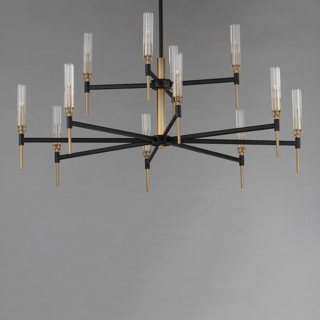 Maxim - 16129CLBKAB - LED Chandelier - Flambeau - Black / Antique Brass