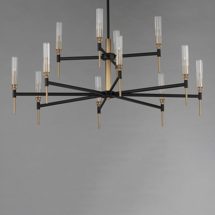 Maxim - 16129CLBKAB - LED Chandelier - Flambeau - Black / Antique Brass