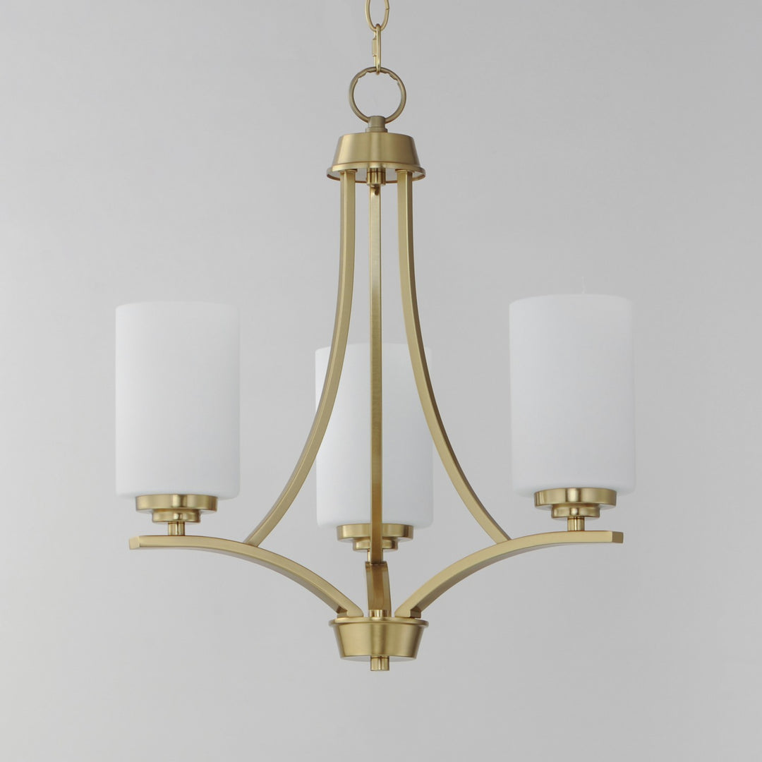 Maxim - 20033SWSBR - Three Light Chandelier - Deven - Satin Brass