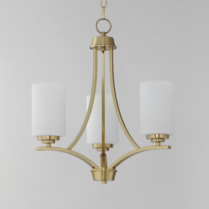 Maxim - 20033SWSBR - Three Light Chandelier - Deven - Satin Brass