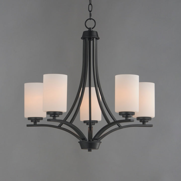 Maxim - 20035SWBK - Five Light Chandelier - Deven - Black