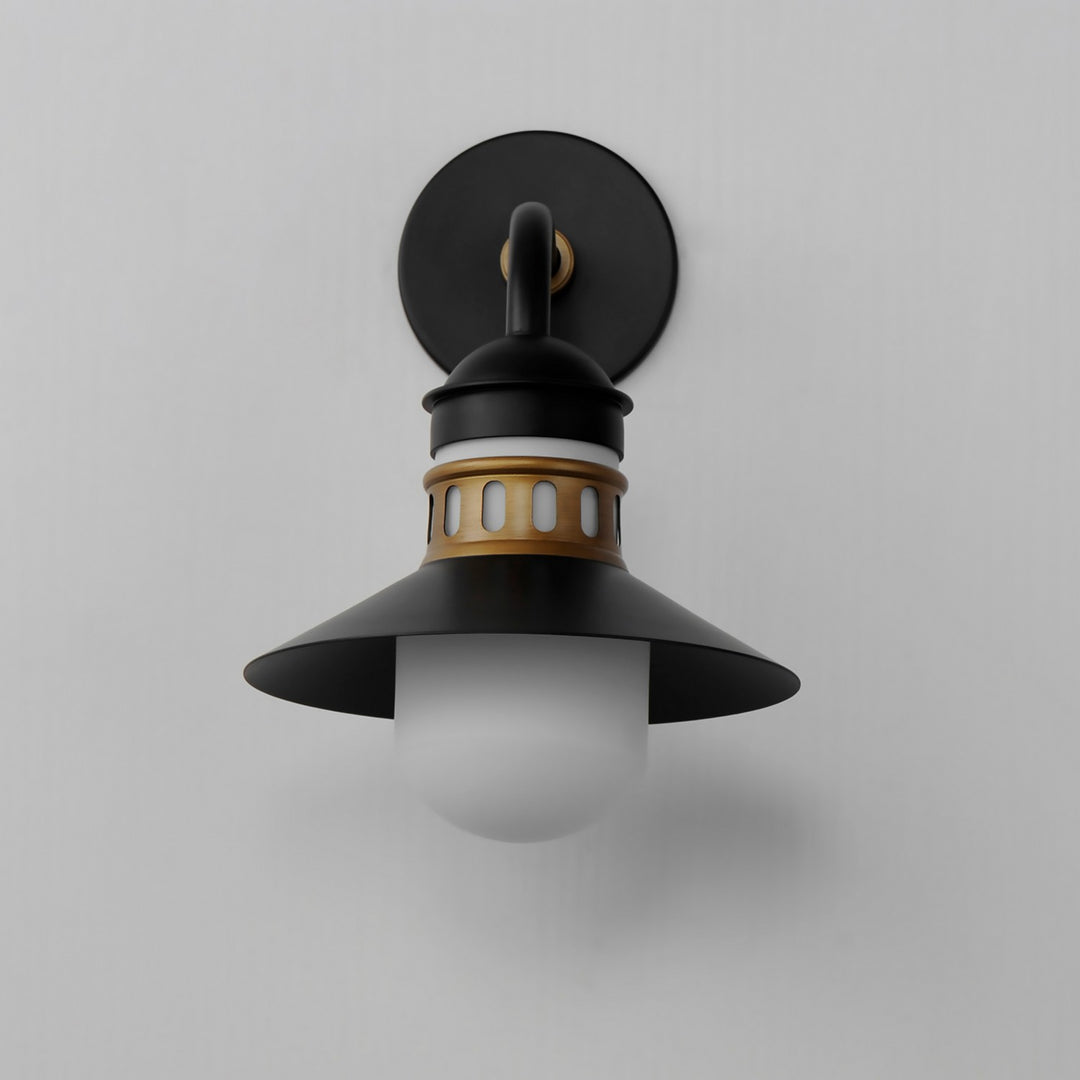Maxim - 35122SWBKAB - One Light Outdoor Wall Sconce - Admiralty - Black / Antique Brass