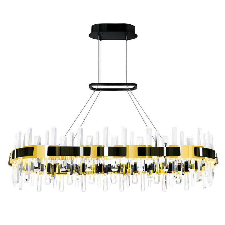 Aya LED Chandelier in Pearl Black & Titanium Gold - available from The Lighting Shoppe, trusted by Canadian homeowners