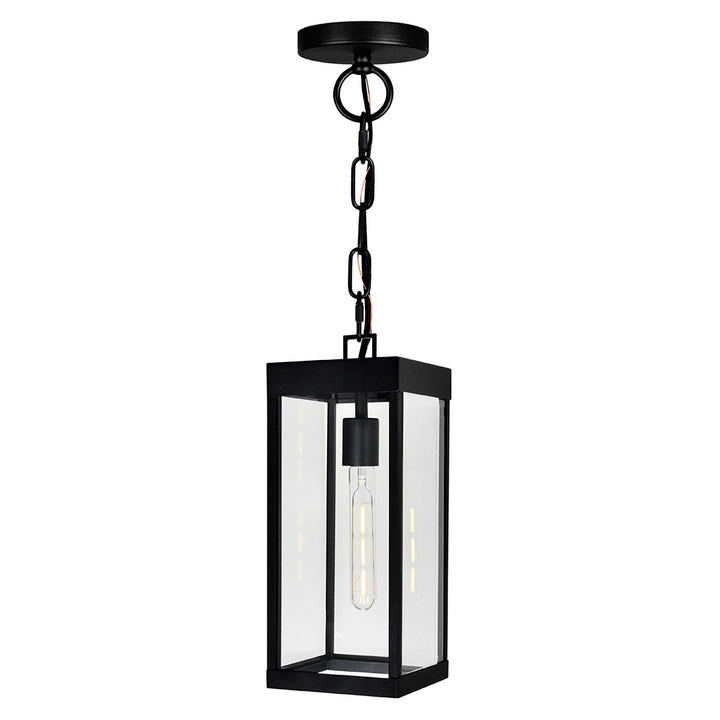 Windsor One Light Outdoor Hanging Lantern in Black - available from The Lighting Shoppe, trusted by Canadian homeowners