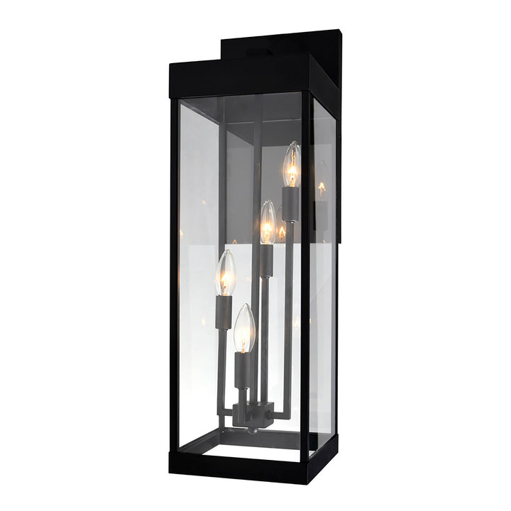 Windsor Four Light Outdoor Wall Mount in Black - available from The Lighting Shoppe, trusted by Canadian homeowners