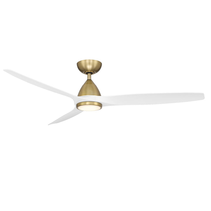 Skylark 62"Ceiling Fan in Soft Brass/Matte White - available from The Lighting Shoppe, trusted by Canadian homeowners